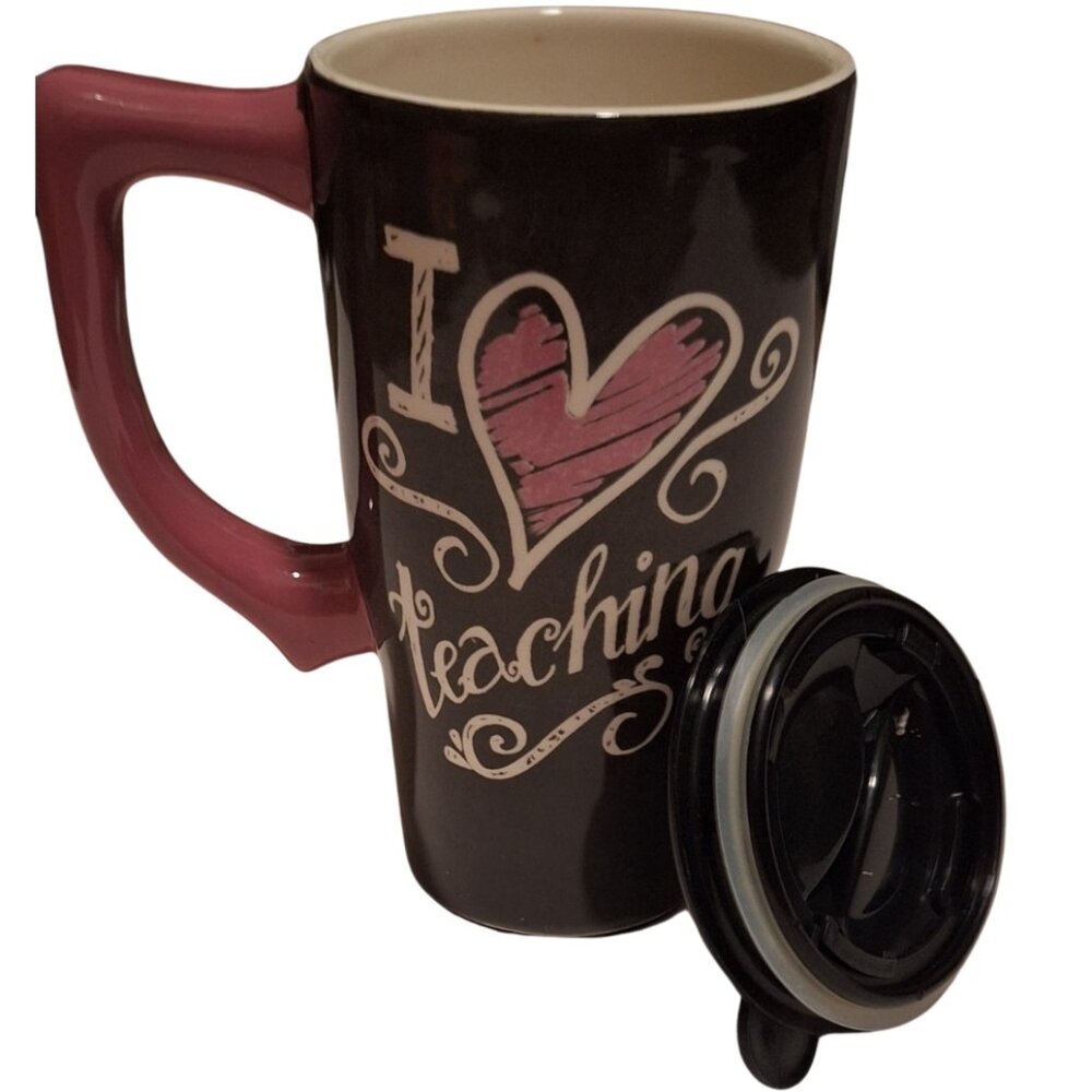 Spoontiques Ceramic Travel Mug 18oz Coffee Cup Anti-Spill Lid Gift‎ Ideas